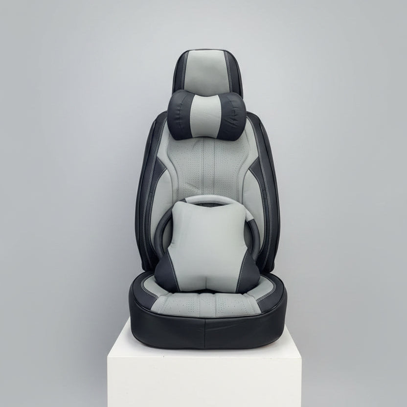premium custom fit Black ft grey full 5 seater set