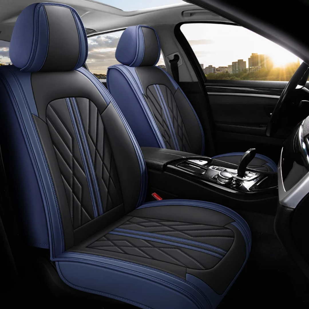 Navy Blue ft Black premium leather seat covers