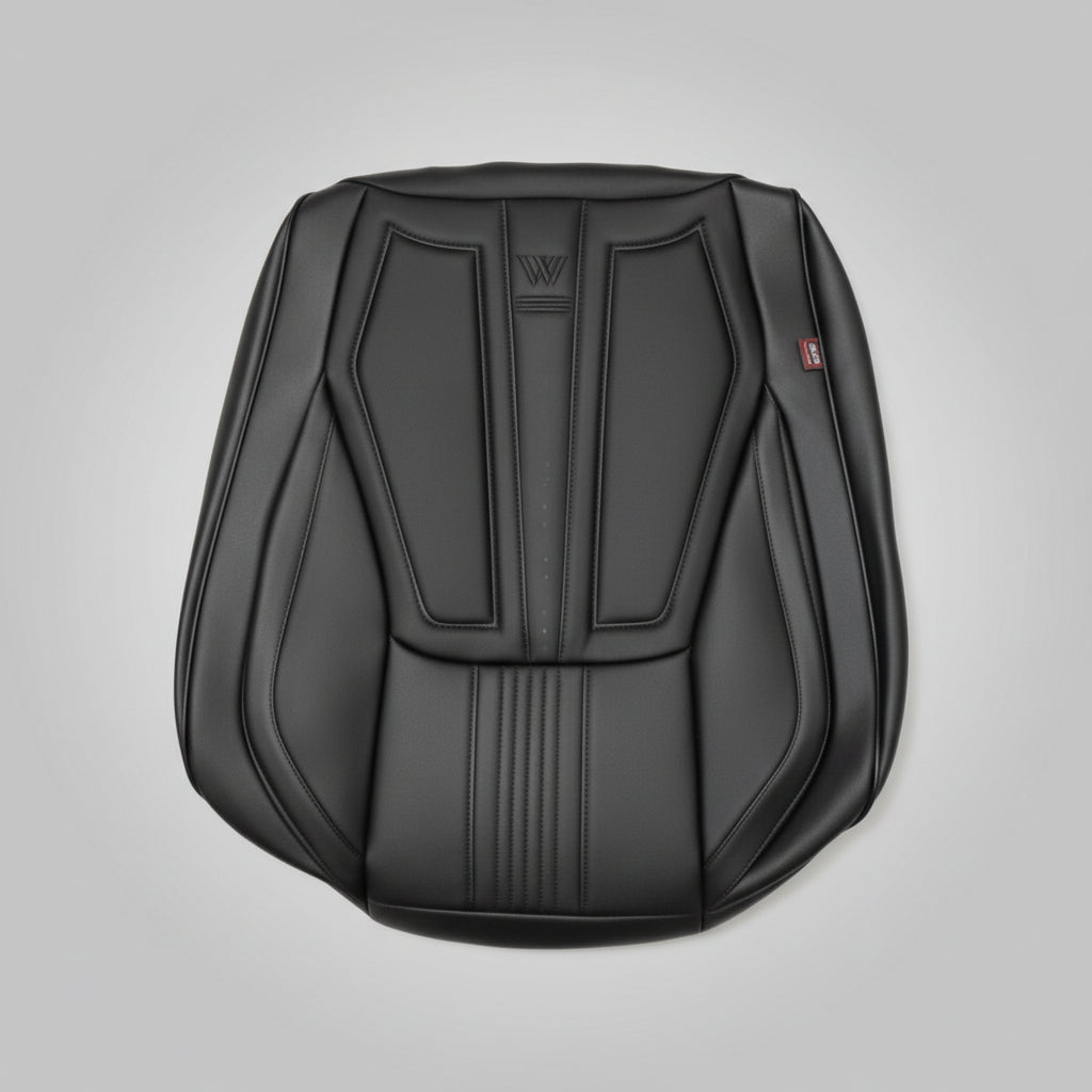 Sporty midnight Black set luxury leather seat covers set 5 pieces set