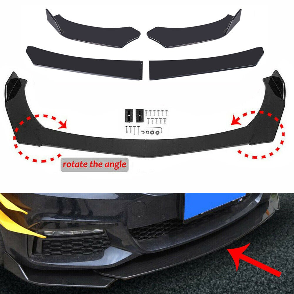 Universal 3-Piece Sports Front Bumper Lip Spoiler