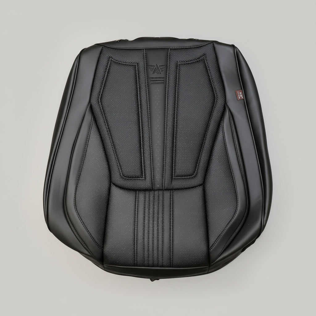 Sporty midnight Black set luxury leather seat covers set 5 pieces set
