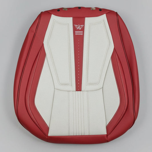 Sporty covers Red and white luxury 5 seater set leather covers