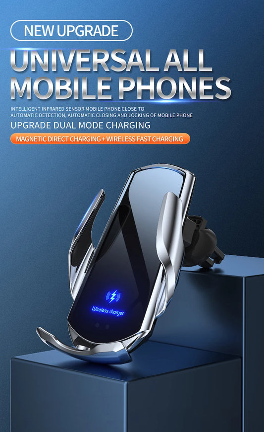 Smart Sensor Auto-Clamping Wireless Charging Phone Holder