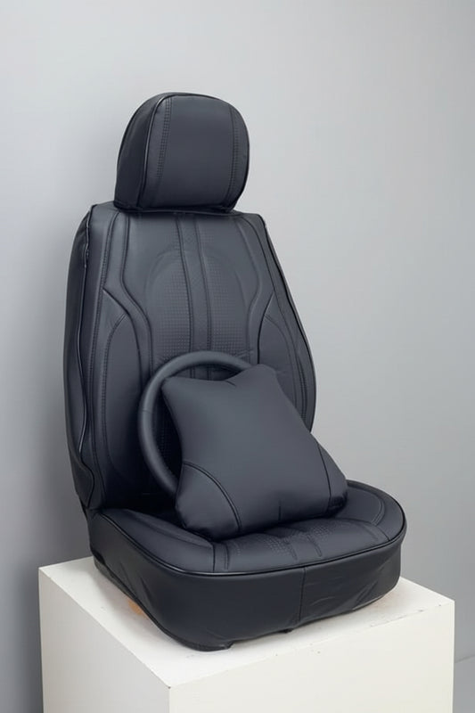 custom fit Black 5 seater set seat cover