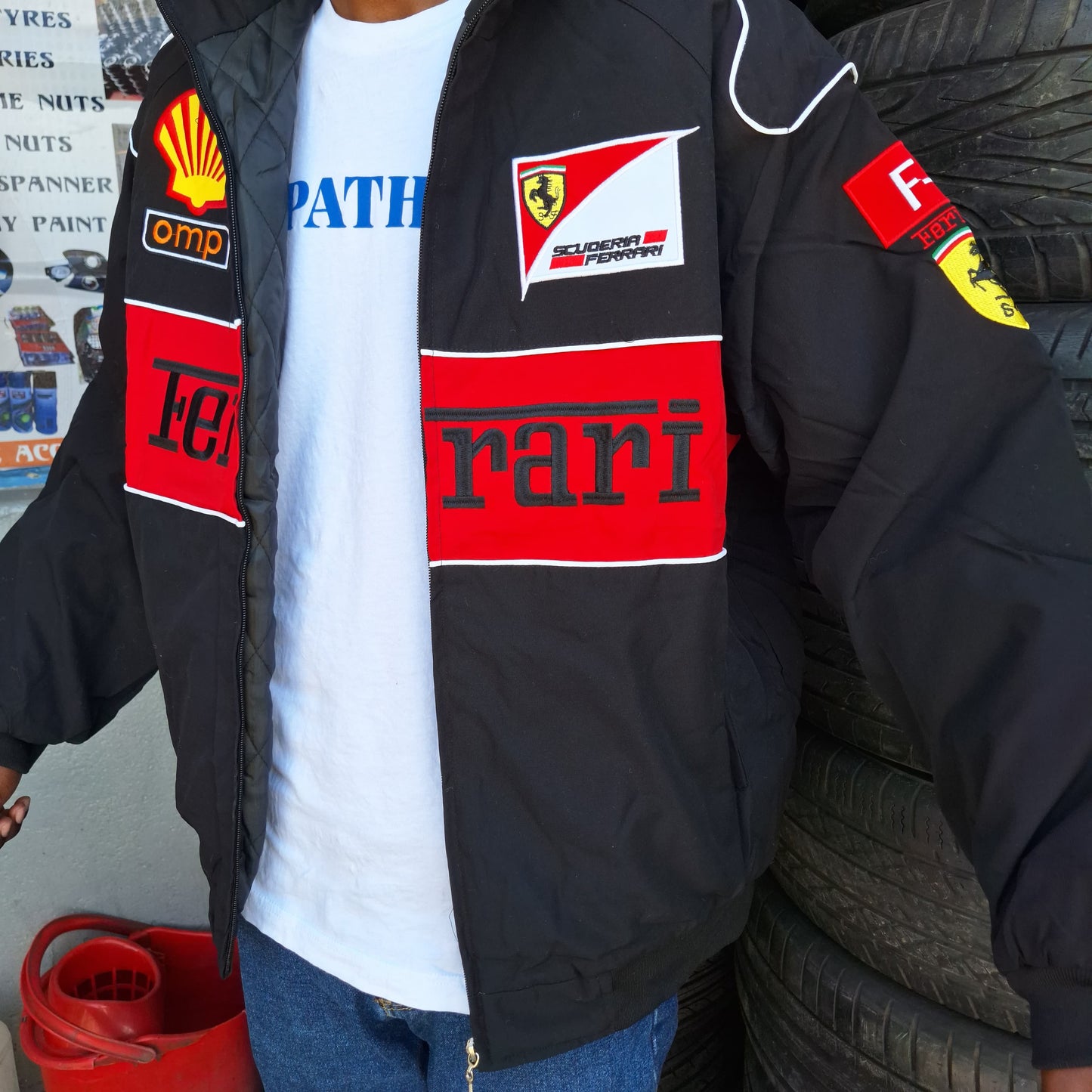 Ferrari F1 vintage racing bomber jacket