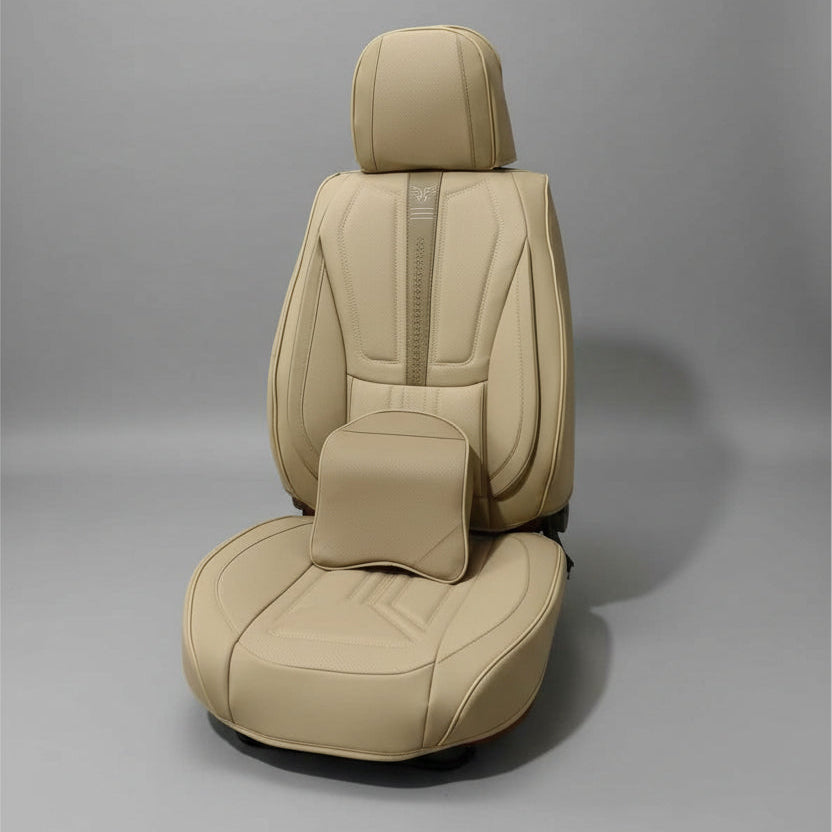 custom fit premium Beige  5 seater car seat cover