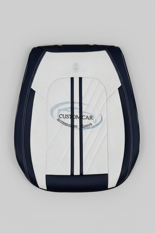 Universal classy Black and White stripped leather seat covers set