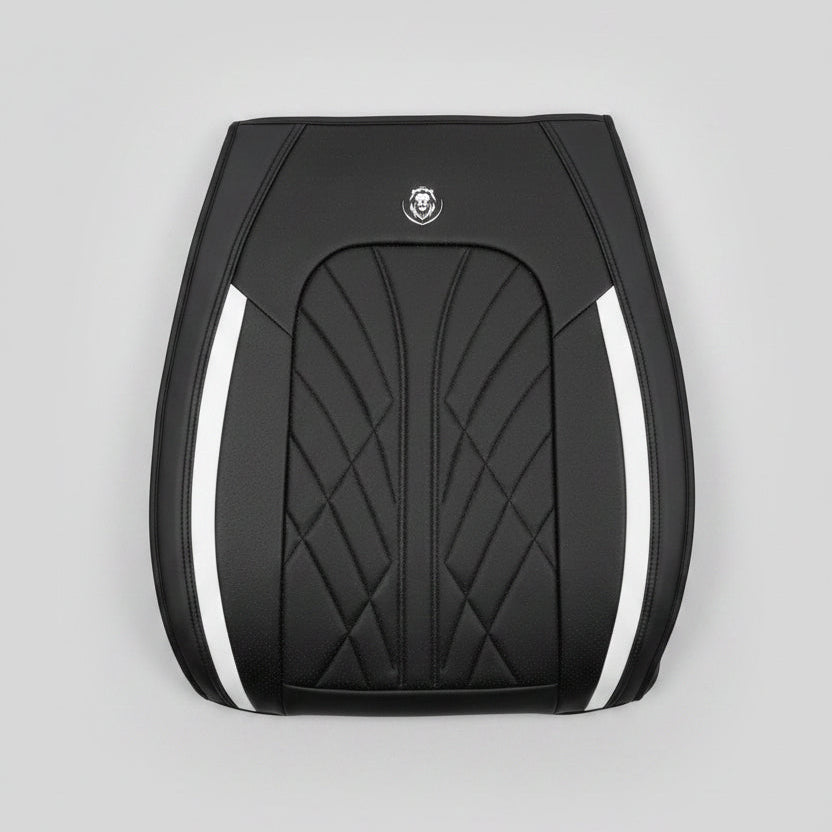 Black with a touch of white luxury leather seat covers set