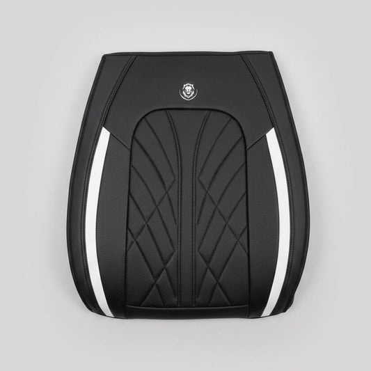 Black with a touch of white luxury leather seat covers set