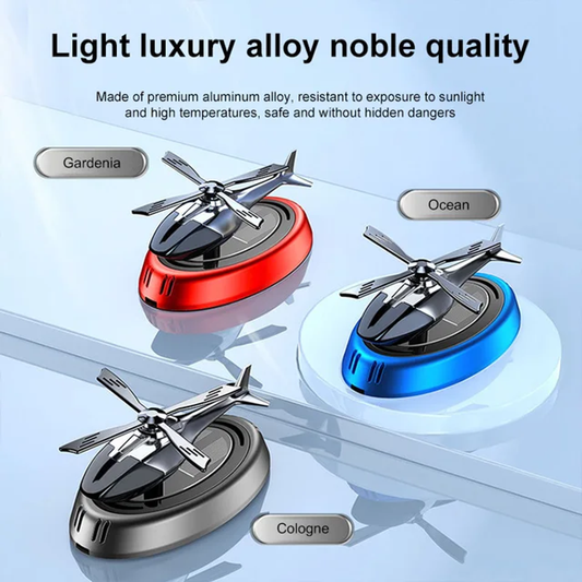 Solar powered Helicopter car aroma therapy