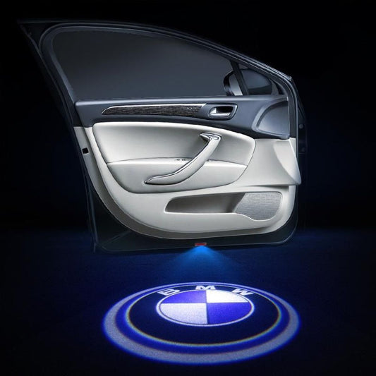 Car door logo light projects cartesy lights