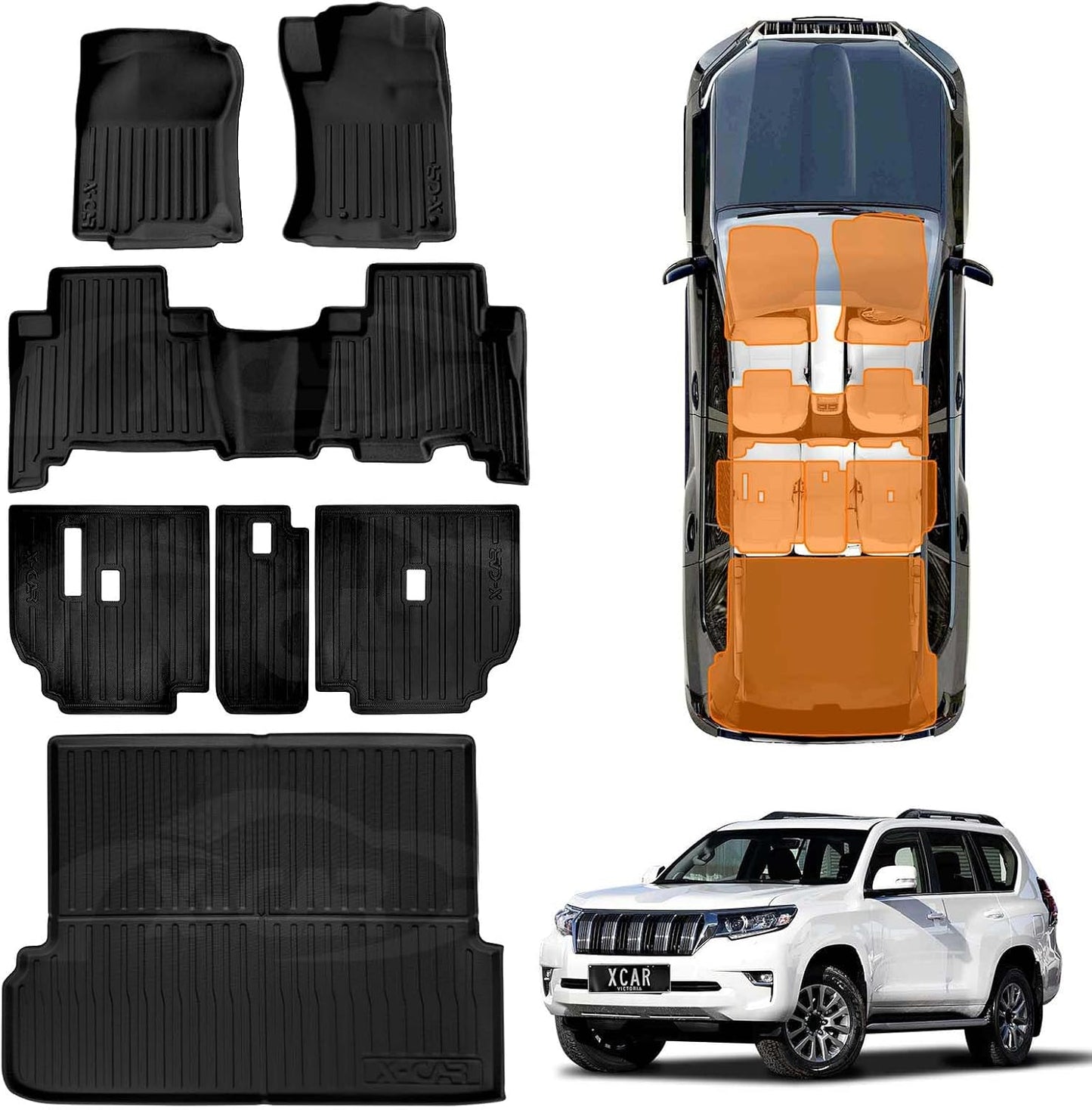 Toyota Land Cruiser Prado Premium 5D Floor Mats