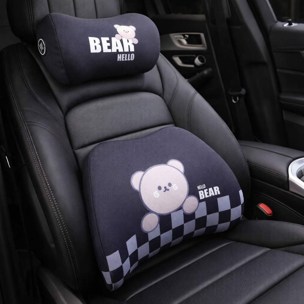 Hello Bear Orthopedic Memory Foam Lumbar Support & Headrest Set
