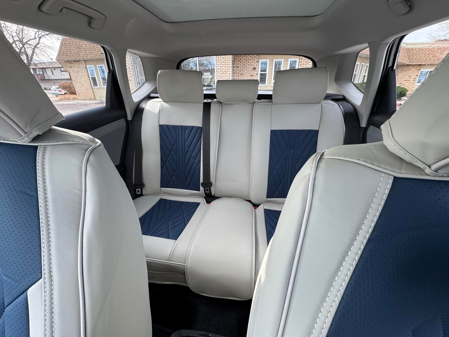 Grey ft Navy blue premium leather car covers