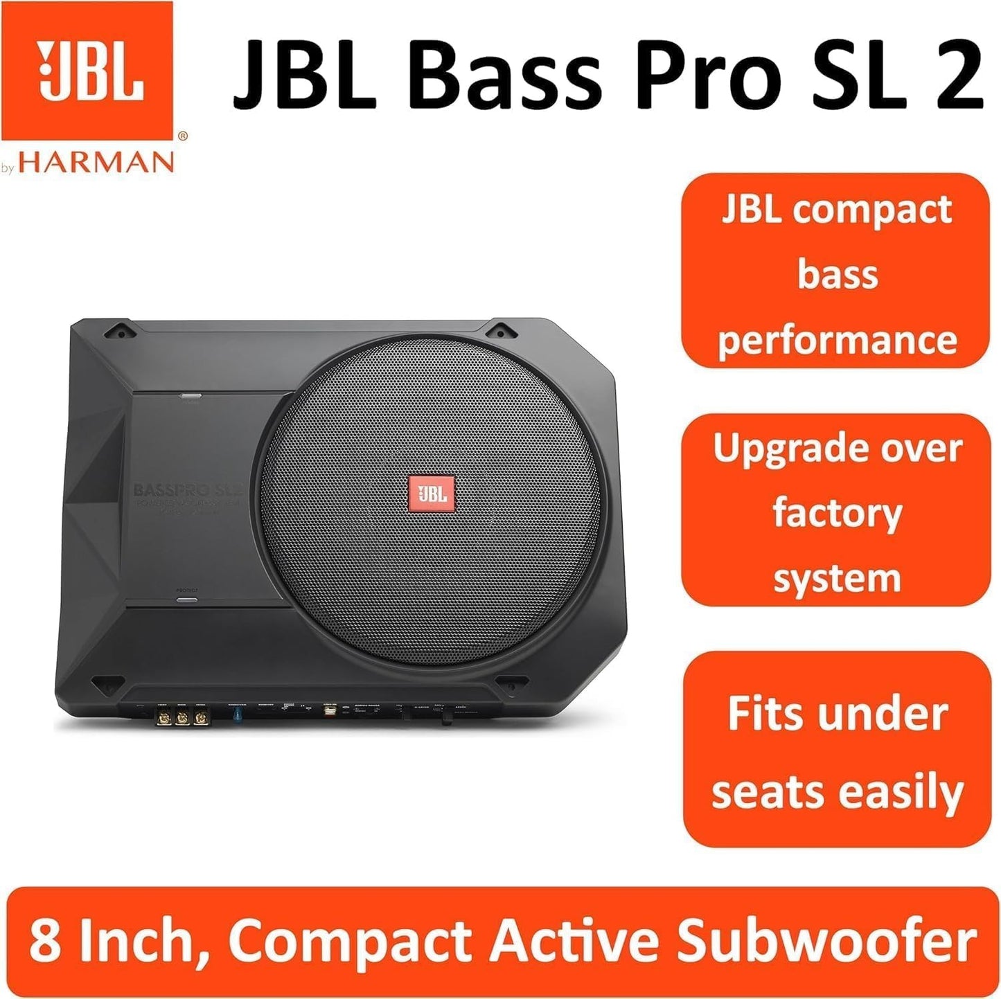 Ultra-Slim Underseat Active Subwoofer Base Speaker