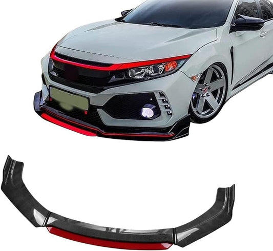 Universal 3-Piece Sports Front Bumper Lip Spoiler