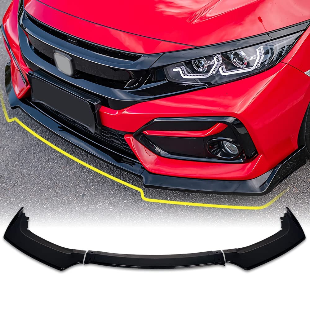 Universal 3-Piece Sports Front Bumper Lip Spoiler