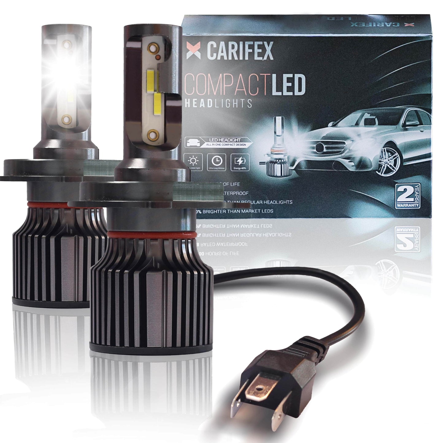 Ultra-Bright V12 LED Headlight Bulbs (H4, H7, H8, H9, H11)