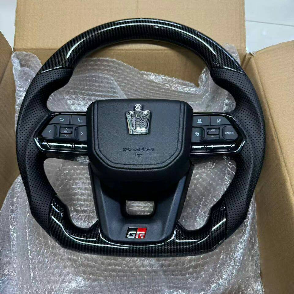 Crown Premium Carbon Fiber & Perforated Leather Steering Wheel